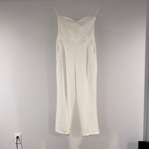 Strapless white jumpsuit